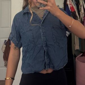 Zara Blue Denim Blouse